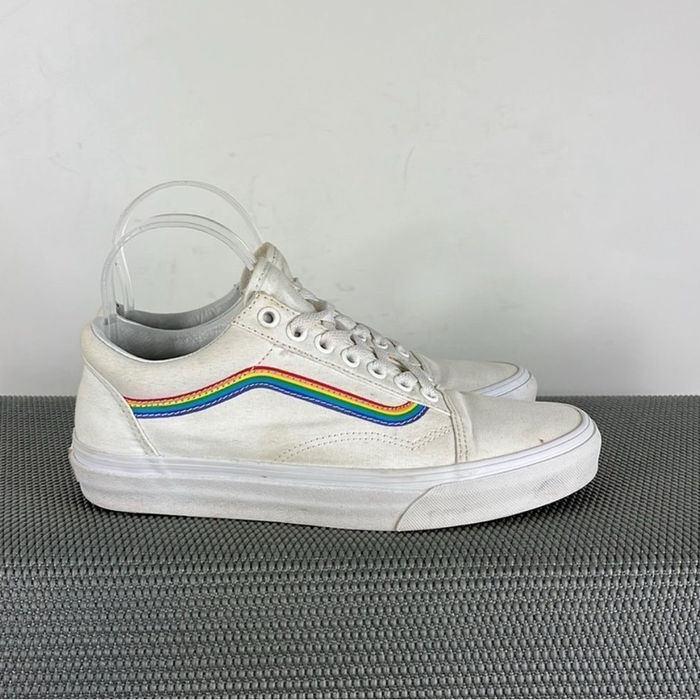 Vans white rainbow pride